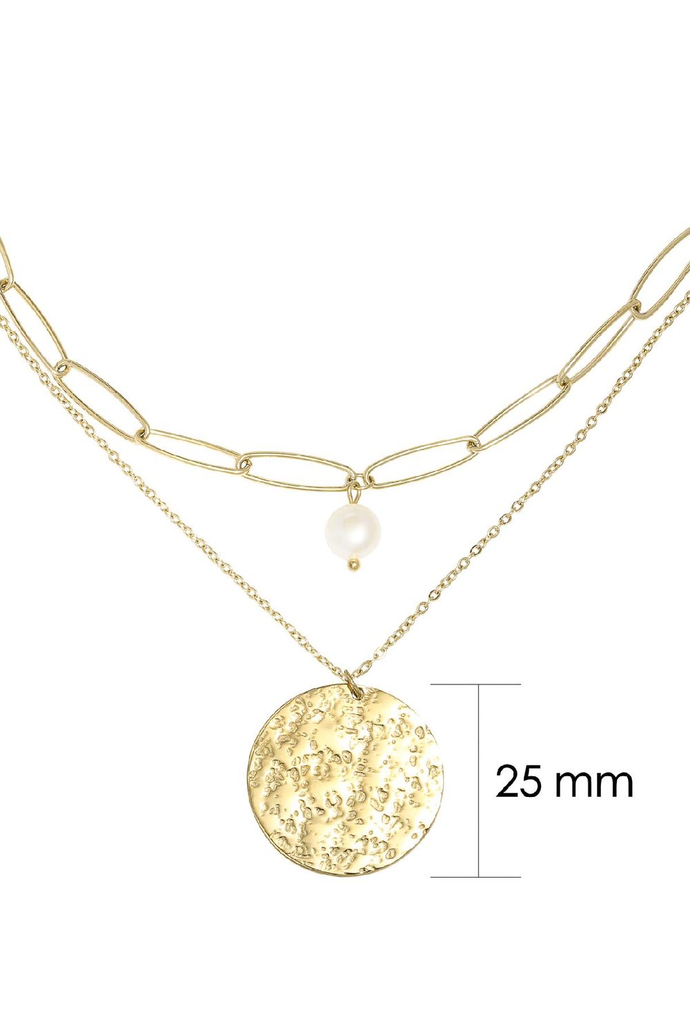 Necklace Full Moon Gold Color Stainless Steel h5Picture2